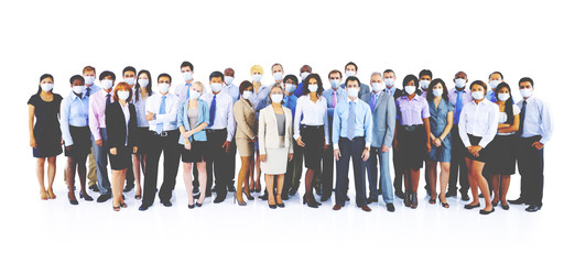 Naklejka premium Large Group Business People Keeping Silence