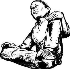 Outline of Man Sitting