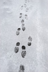 footprints on snow