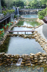 Obraz na płótnie Canvas luxury cozy swimming pool - swimming pool in tropical resort