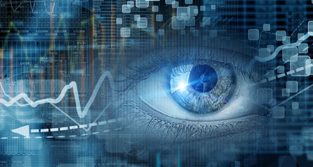 Eye scanning. Concept image