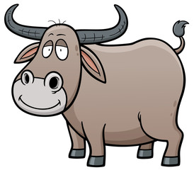 Vector illustration of Cartoon Buffalo