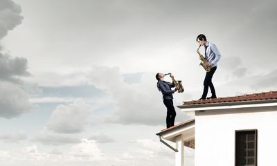 Musical duet. Concept image