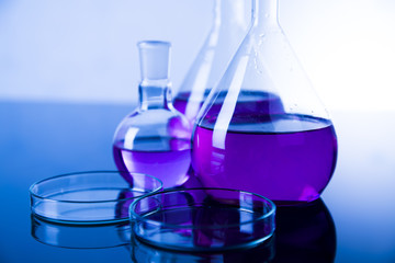 Laboratory glass, Chemistry science concept


