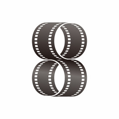 Initial S 8 film strip logo icon abstract 