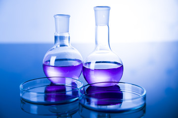 Laboratory glass, Chemistry science concept


