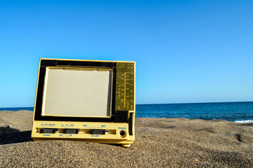 Television on the Sand Beach