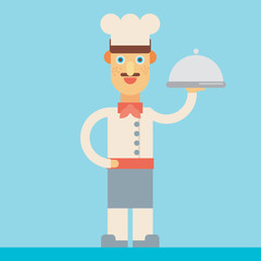 Vector illustration of chef. Flat design