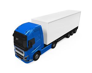 Blue Cargo Delivery Truck