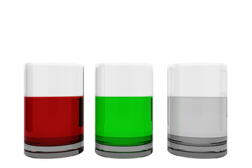 Glasses with colored Content