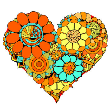Heart of flower doodle