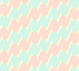 Geometric seamless pattern background with curved line.