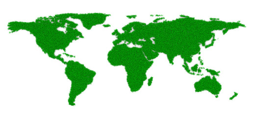 Grass World Map Shape