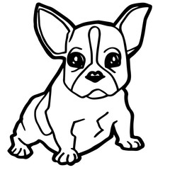 Cartoon Illustration of Funny Dog for Coloring Book
