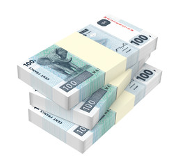 Congolese francs isolated on white background. Computer generated 3D photo rendering.