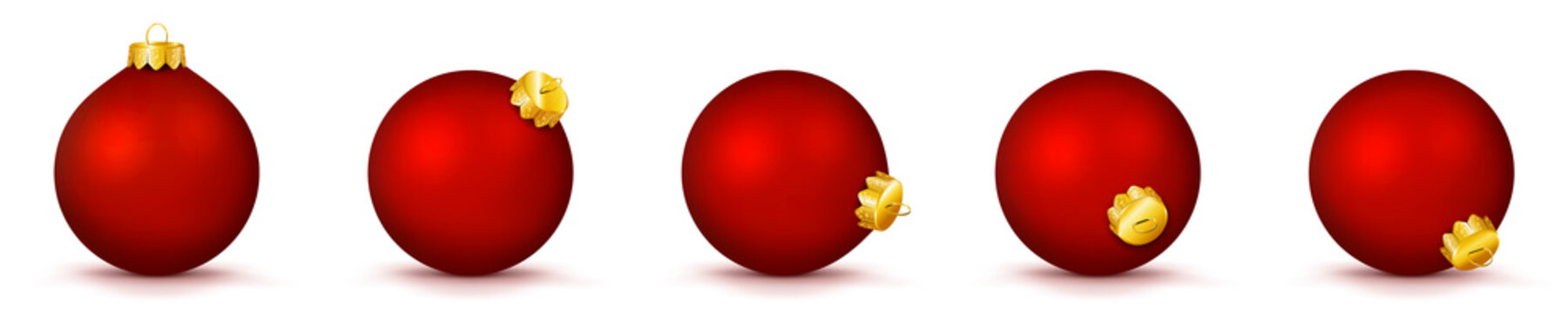 Vektor Weihnachtskugeln in rot - verschiedenen Perspektiven - Isoliert auf weißem Hintergrund - Jede Kugel ist gruppiert und mit weißer Hintergrund-Ebene - Set, Sammlung, Kollektion, Gruppierung