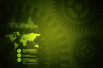 Digital world map , Globalization, Hi tech and synchronization