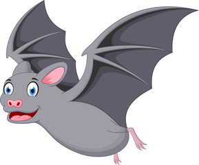 Happy Bat cartoon flying