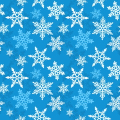 Fototapeta na wymiar Christmas Snowflake Seamless Vector Pattern