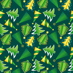 Christmas Tree Seamless Vector Pattern
