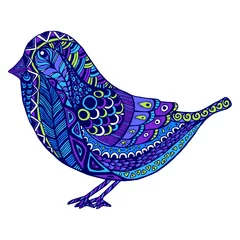 Selbstklebende Fototapeten Vector illustration of beautiful decorative bird in  doodle styl © merion_merion