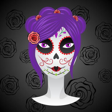 Girl with make up for day of dead.