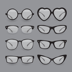 Set of different glasses