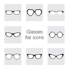 Set of glasses icons