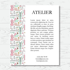 Naklejka premium Template for atelier card