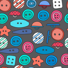 Seamless pattern with buttons