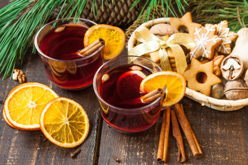 mulled wine with spices