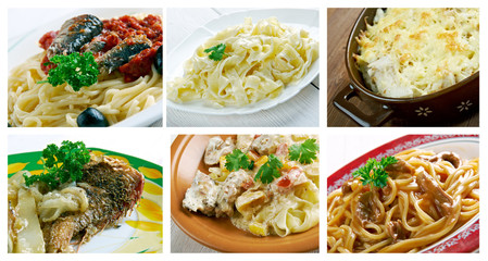  set of different  fettucine  pasta
