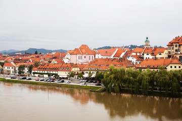 Fototapeta na wymiar Maribor riverfront, Slovenia.