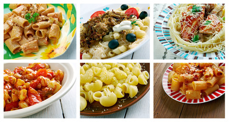 set of different  pasta.