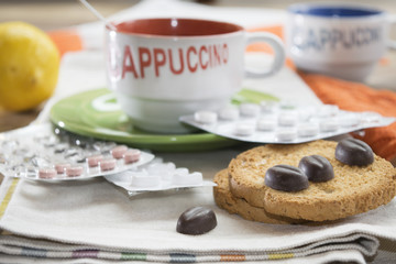 cappuccino and blister pills