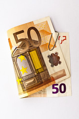 50 Eurogeldschein freigestellt 