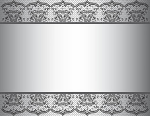 Lace silver card. Vector