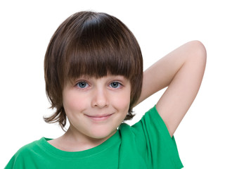 Closeup portrait of a little boy