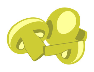 Vector illustration of mushrooms, isolated over white background. Series of food and drink and ingredients for cooking.