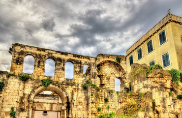 Fototapeta na wymiar Ancient ruins in Diocletian Palace - Split, Croatia