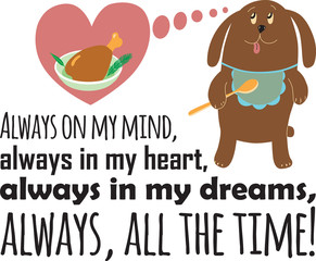 Dog dreams about meat