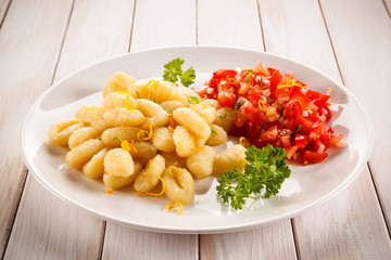 Gnocchi with tomato salad
