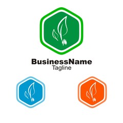 Leaf vector logo icon