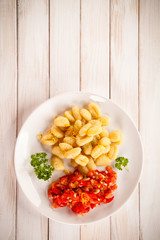 Gnocchi with tomato salad