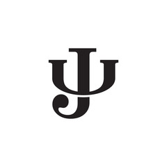 Letter U and J monogram logo