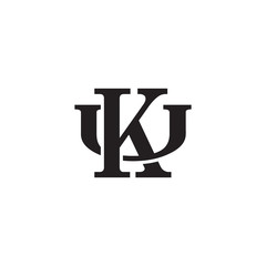 Letter U and K monogram logo