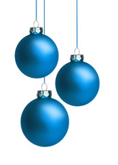 Drei Blaue Weihnachtskugeln