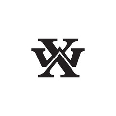 Letter W and X monogram logo