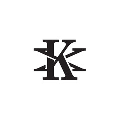 Letter X and K monogram logo