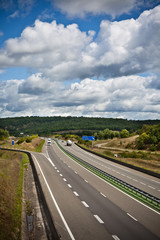 Highway through France at summer time